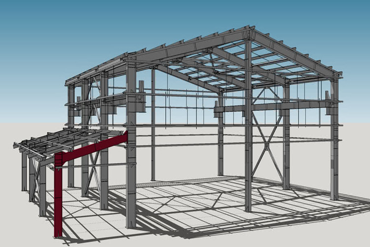 Estructura de acero de almacén ligero personalizado con dibujo CAD